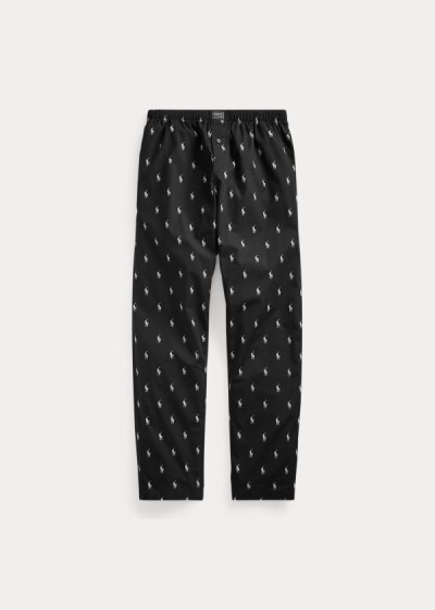 Pantalones De Pijama Polo Ralph Lauren Hombre Negros - Allover Pony - CMKSL6731